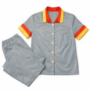 VTG Vassarette Nylon Tricot 2 Pc Pajama Lounge Set SZ 34 Retro Blue w Color Trim